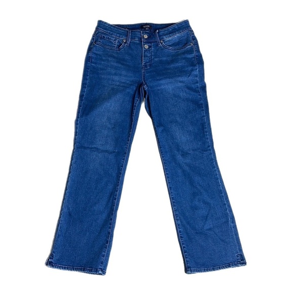 NYDJ Women’s High Rise Marilyn Straight Leg Jeans Blue Sz 4 - Picture 1 of 13